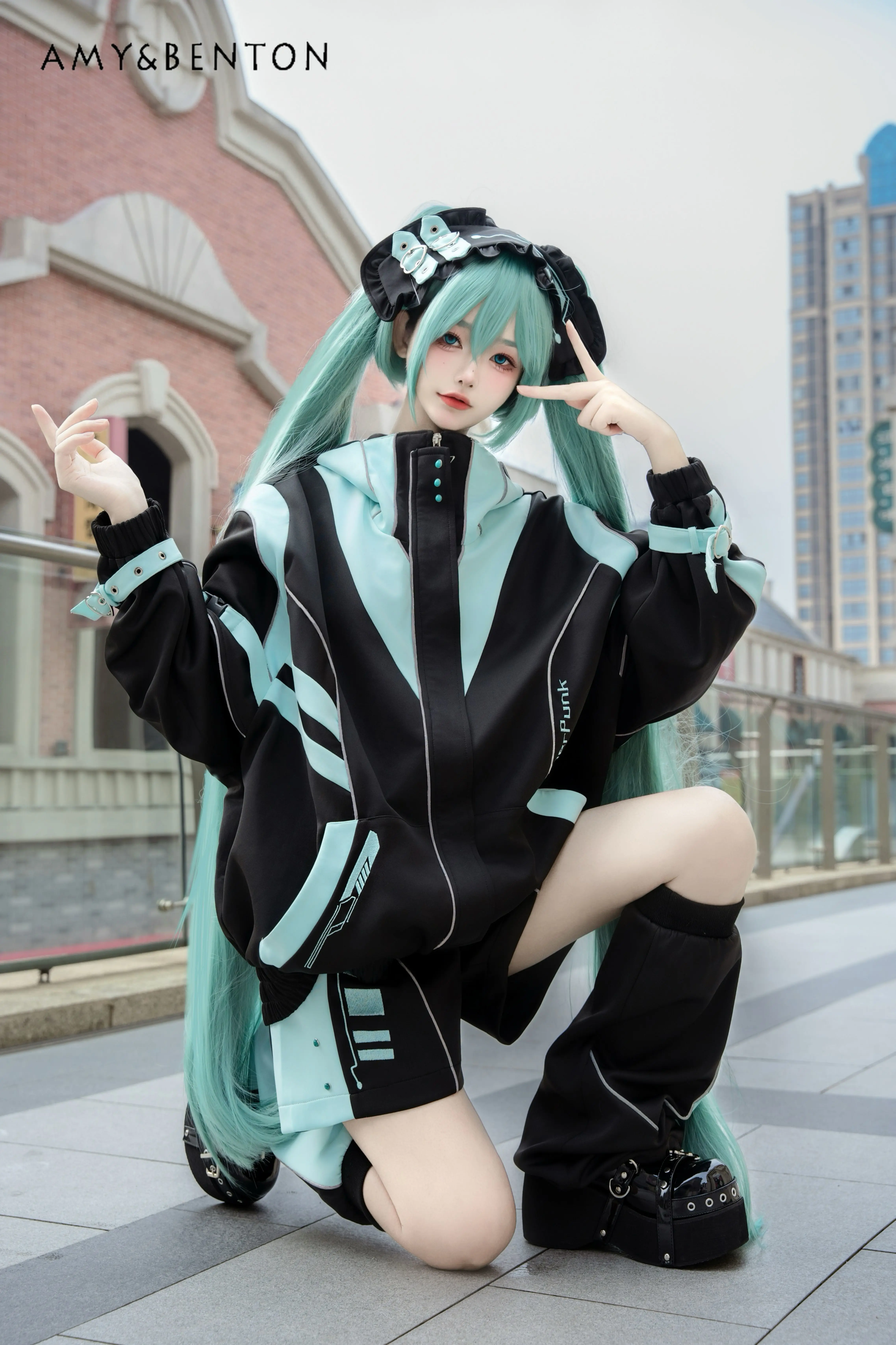 Japanese Style Mine Series 2D Outfits Women Subculture Gothic Splicing Color Oversized Jacket Shorts Leg Set Three-piece Set