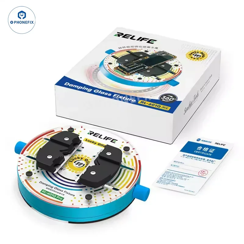 RELIFE RL-601Q Pro 360° Rotating Fixture Universal Tempered Glass Circular Fixture Mobile Phone PCB IC Welding Clamp Repair Tool