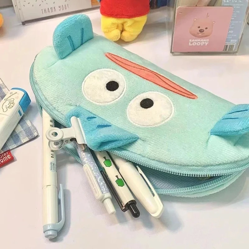 Pencil Case Hangyodon Kawaii Cartoon Cute Plush Student Pencil Case Large Capacity Cosmetic Storage Bag Girls Gifts