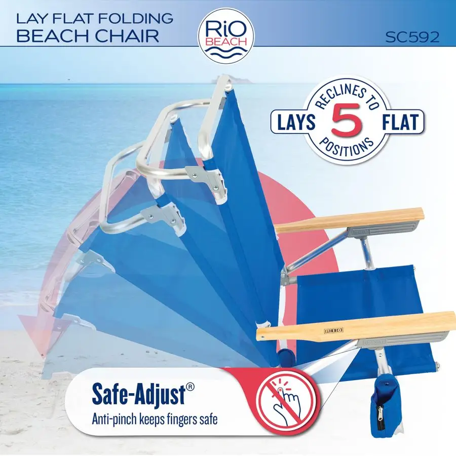

Beach Classic 5Position LayFlat Folding Beach Chair