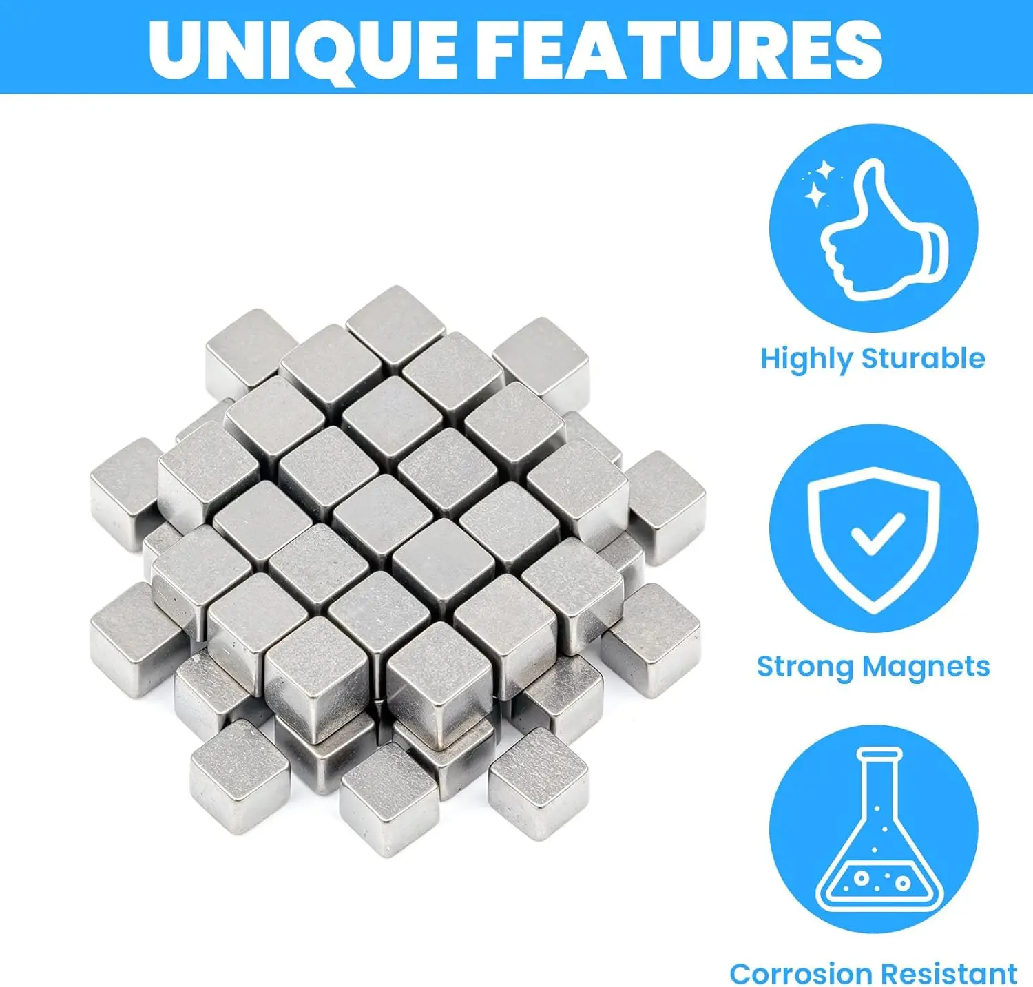 5x5x5/7x7x7/10x10x10mm Small Square Magnet Refrigerator Magnet, Can Be Used for Whiteboards, Handicrafts, Refrigerators, Offices view 4