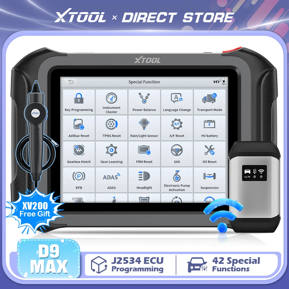 XTOOL D9 MAX Bluetooth Diagnostic Tools With J2534 ECU Programming For Benz 42+ Resets Topology Map 3-Years Free FCA DoIP CAN FD