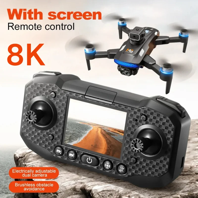 Drone 8K Professional HD Dual Camera Brushless with Screen Aerial Photography Optical Flow Obstacle Avoidance Quadcopter Dron