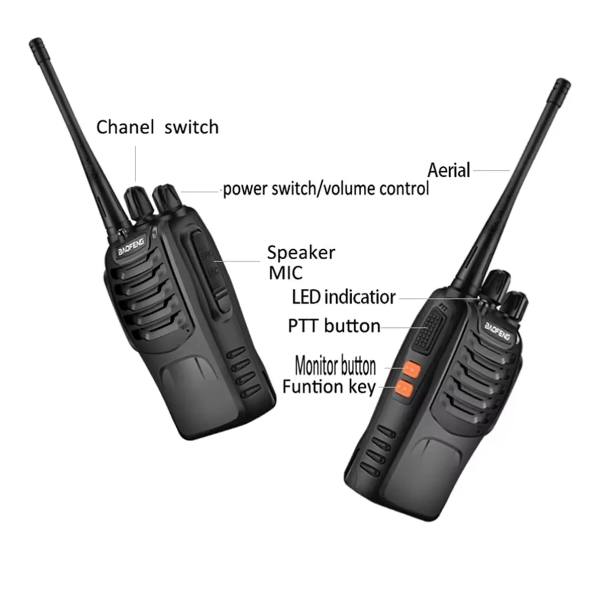 PROMOTION~ BAOFENG 2Pcs BF-888S Walkie Talkie Two-Way Radio Set BF 888s UHF 400-470MHz 16CH Walkie-Talkie Radios Transceiver