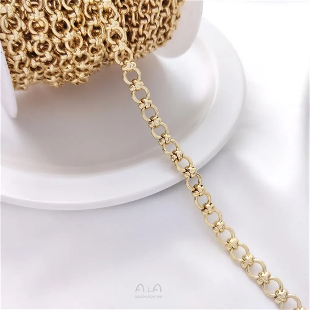 

Handmade Chain 14K Gold Wrapped Oval Egg Chain Long O Loose Chain DIY Bracelet Necklace Jewelry Accessories