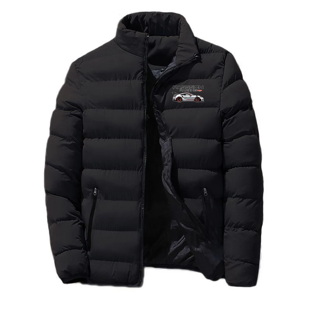 Top-level Racing Element Pattern Men's stand up collar zipper cotton coat street fashion business casual zipper jacket Hoodies