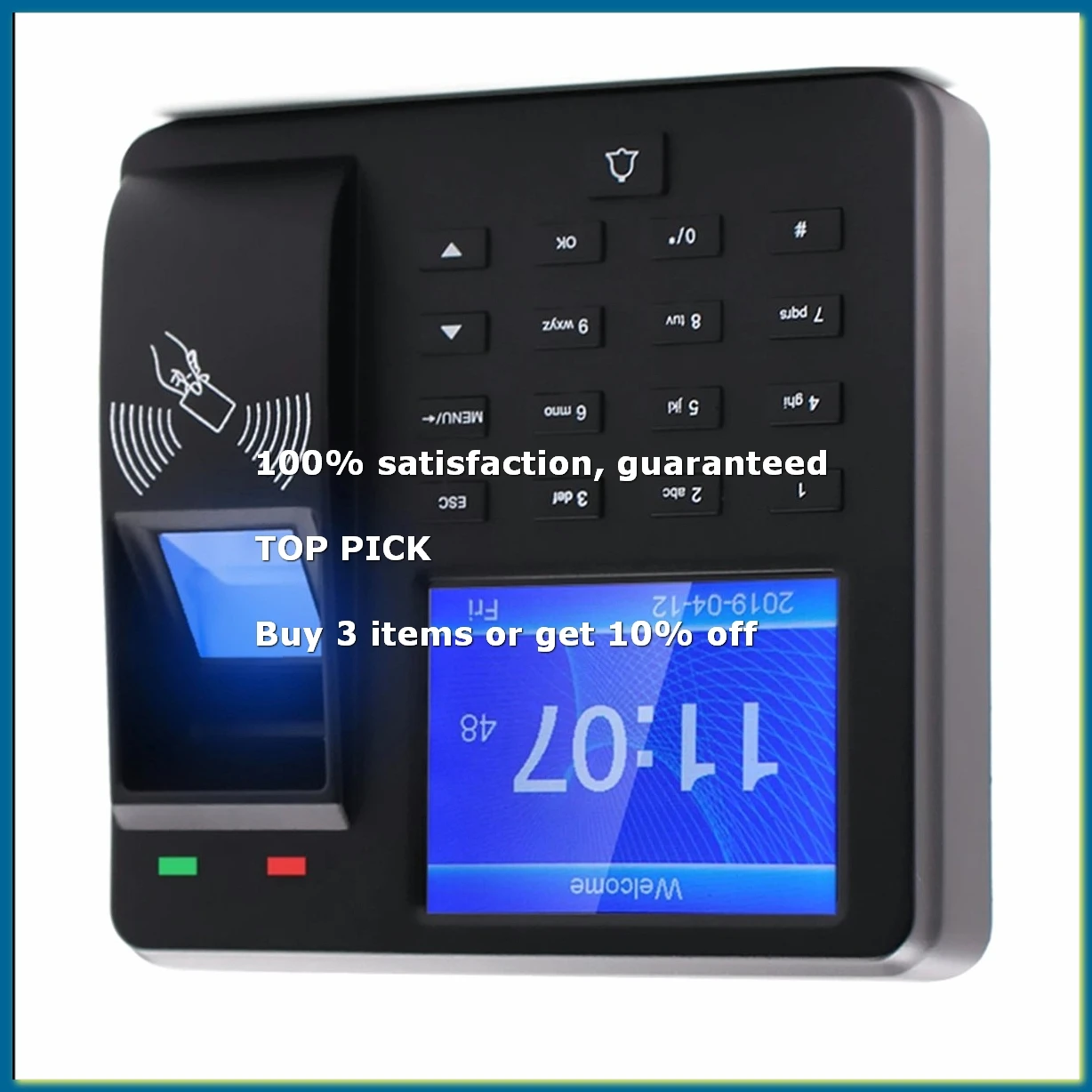Access Control Attendance Machine Fingerprint Password ID Card Identification 2.4-Inch Screen Employee Recorder