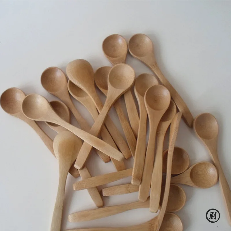 10pcs/Set Wooden Honey Spoon Ecofriendly Household Tableware Bamboo Kitchen Condiment Scoop Coffee Spoon Dessert Spoon Teaspoon