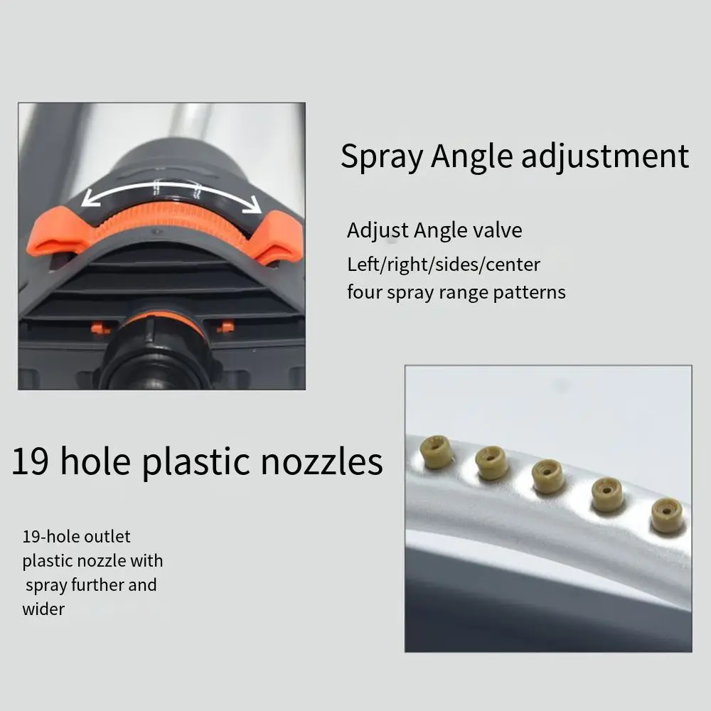 

Automatic Lawn Swing Sprinkler Oscillating with 19 Nozzle Agriculture Watering System Aluminum Tube Adjustable