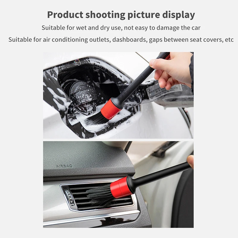 

5 Piece Detail Crevice Small Brush Car Air Conditioning Vent Cleaning Brush Car Wash Soft Bristle Brush Multifunctional Interior