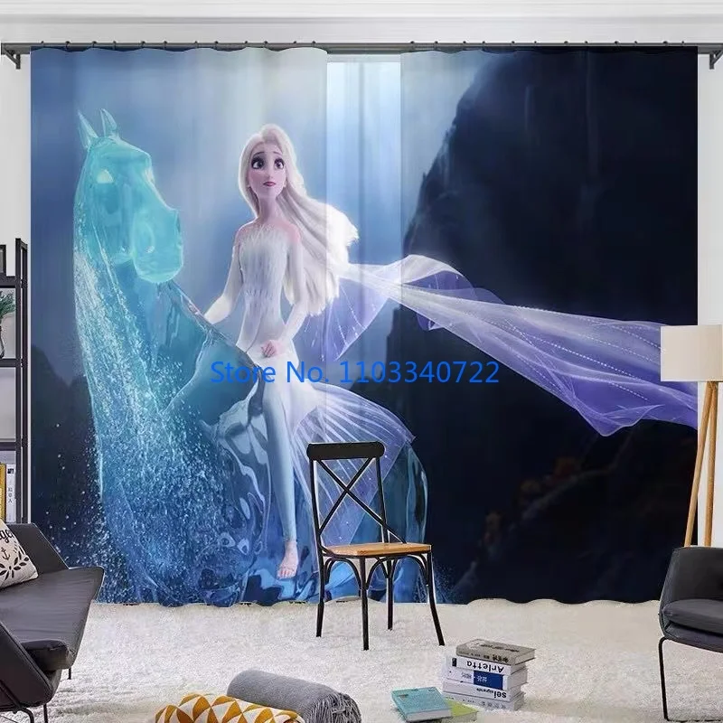 Imagem -05 - Anime Frozen Princess Window Curtain Blackout 3d Impresso Elsa Anna Olaf Sala de Estar Quarto Presente Infantil 184x215cm