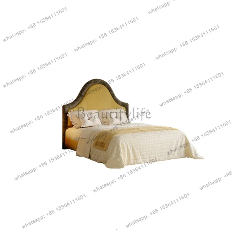 PG French Cloth Soft Beds Bedroom Velvet Girls Big Modern Storage King Double Bed Full Size Children Cama Matrimonial Furniture