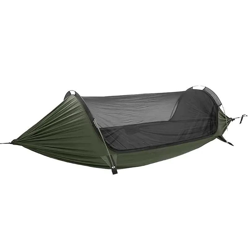 New Mosquito Net Sunshade Double Hammock Outdoor 3-in-1 Aluminum Pole Support Anti-Rollover Camping Swing Polyamide Material