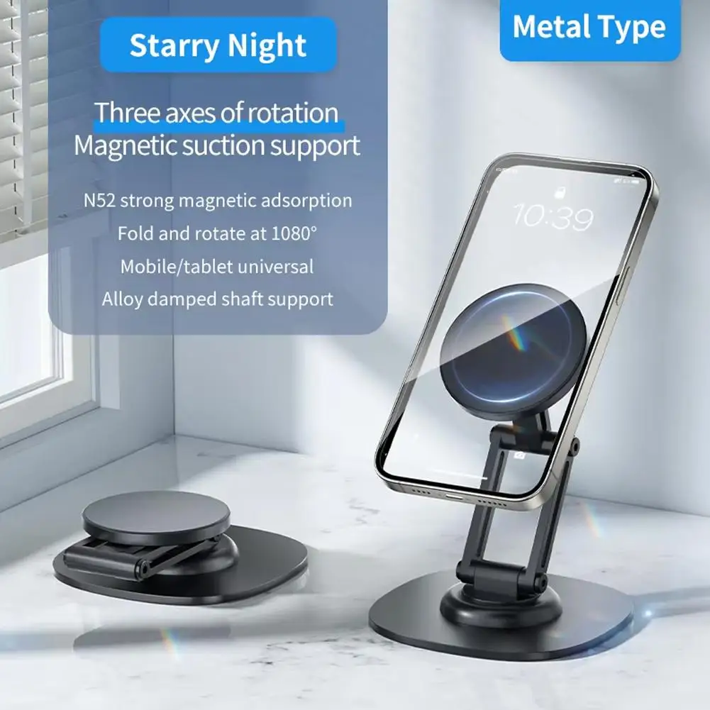 

For Stand Holder For Desk With 360° Rotating Aluminium Alloy Magnetic Desktop Phone Stand For 16 15 14 13 I1p5