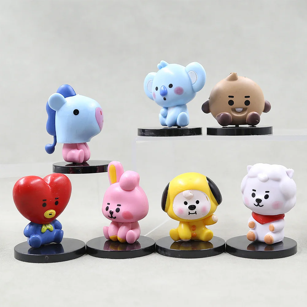 Heißer BT21 7 stücke figur korea pop kpop mini figur bts Bt21 koya Modell Kreative Desktop Zubehör Spielzeug kinder Geburtstag geschenk