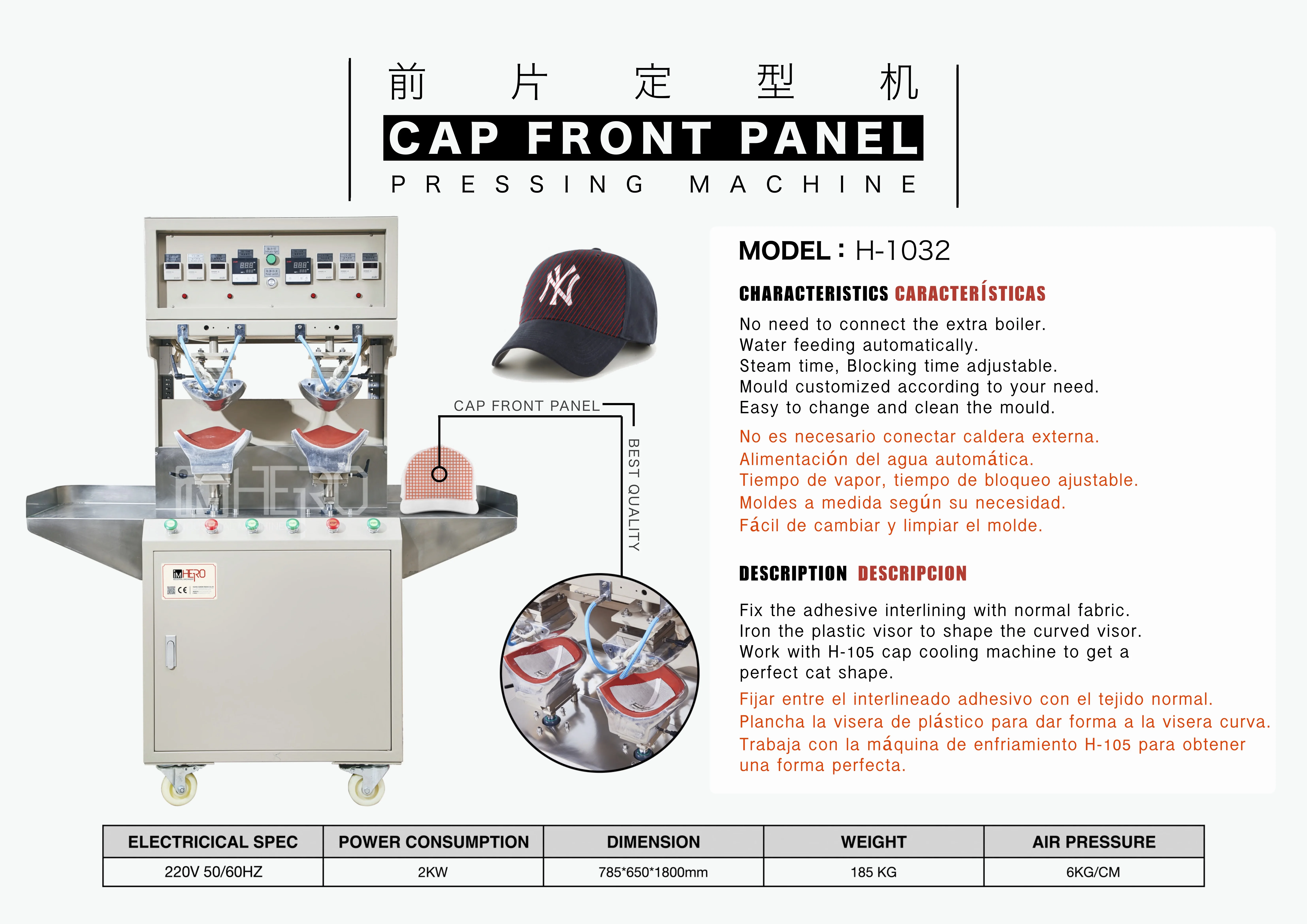 Cap Curved Visor Blocking Machine&Professional Hat Making Machine