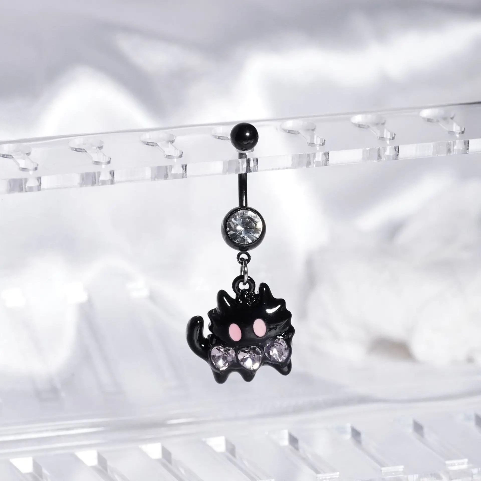 Punk Cool Girls Cat Belly Button Nail Bow Love Navel Ornament Cartoon Navel Piercing Jewelry Ombligo Rings