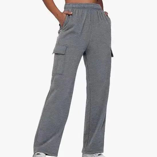 High Waist Straight Leg Slimming Work Pants Long Trousers Comfortable Polyester Fiber Fashionable Casual Pants for Women