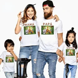 Family Outfits Mommy and Daughter Matching Clothes Zoo Animal Cartoon Family Party Shirt Set Children Toddler Shirts Mom Clothes