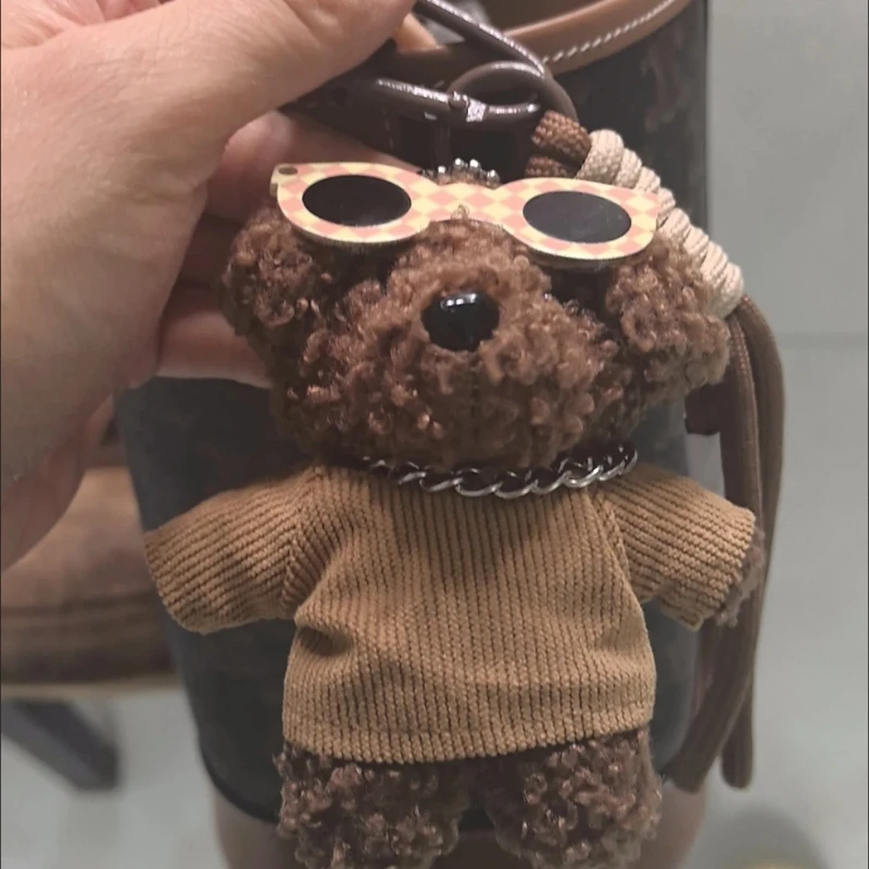 الإنترنت المشاهير النظارات الشمسية الإبداعية هاني الكلب أفخم قلادة لطيف كلب صغير المفاتيح شنقا الديكور زوجين حقيبة دمية