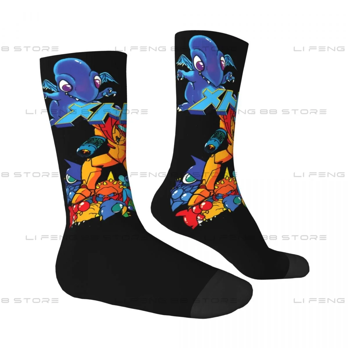 Metroid Samus Aran Game Metroid Essential Men Women Socks Windproof Novelty Spring Summer Autumn Winter Stockings Gift