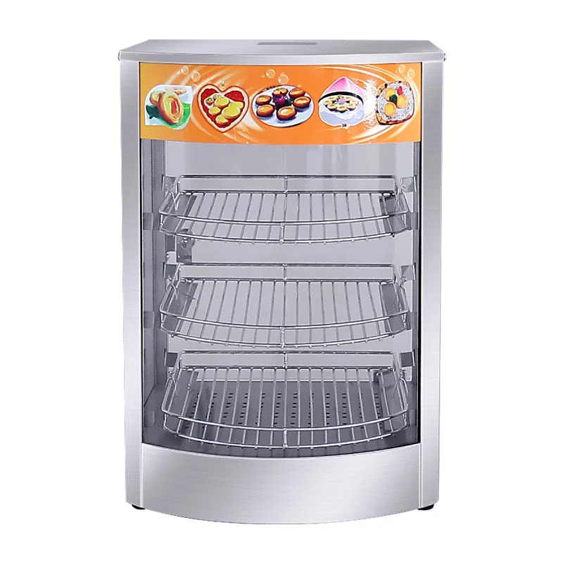 

Commercial Electric Food Warmer Display Restaurant 3rd Floor Stainless Steel Snack Warmer Display 220 Volt Power Supply