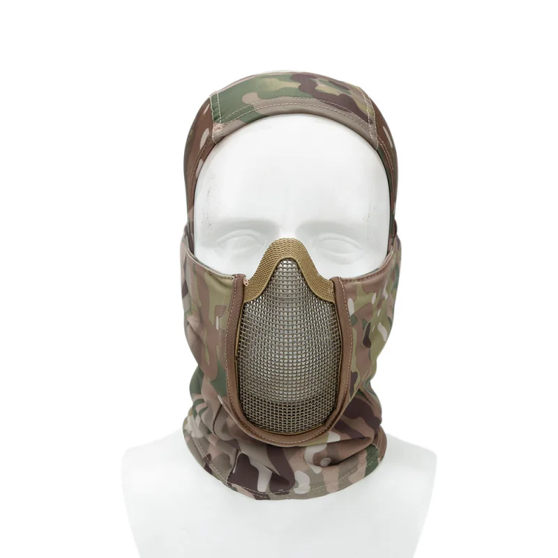 

Outdoor Riding Tactical Hood High Elastic Windproof Neck Gaiter Breathable Steel Mesh Mask