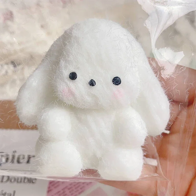 

Cute Flocking Bunny Taba Stress Relief Decompression Toy Squeeze Plush Rabbit Anti Stress Fidget Toy For Adult Kids Gift