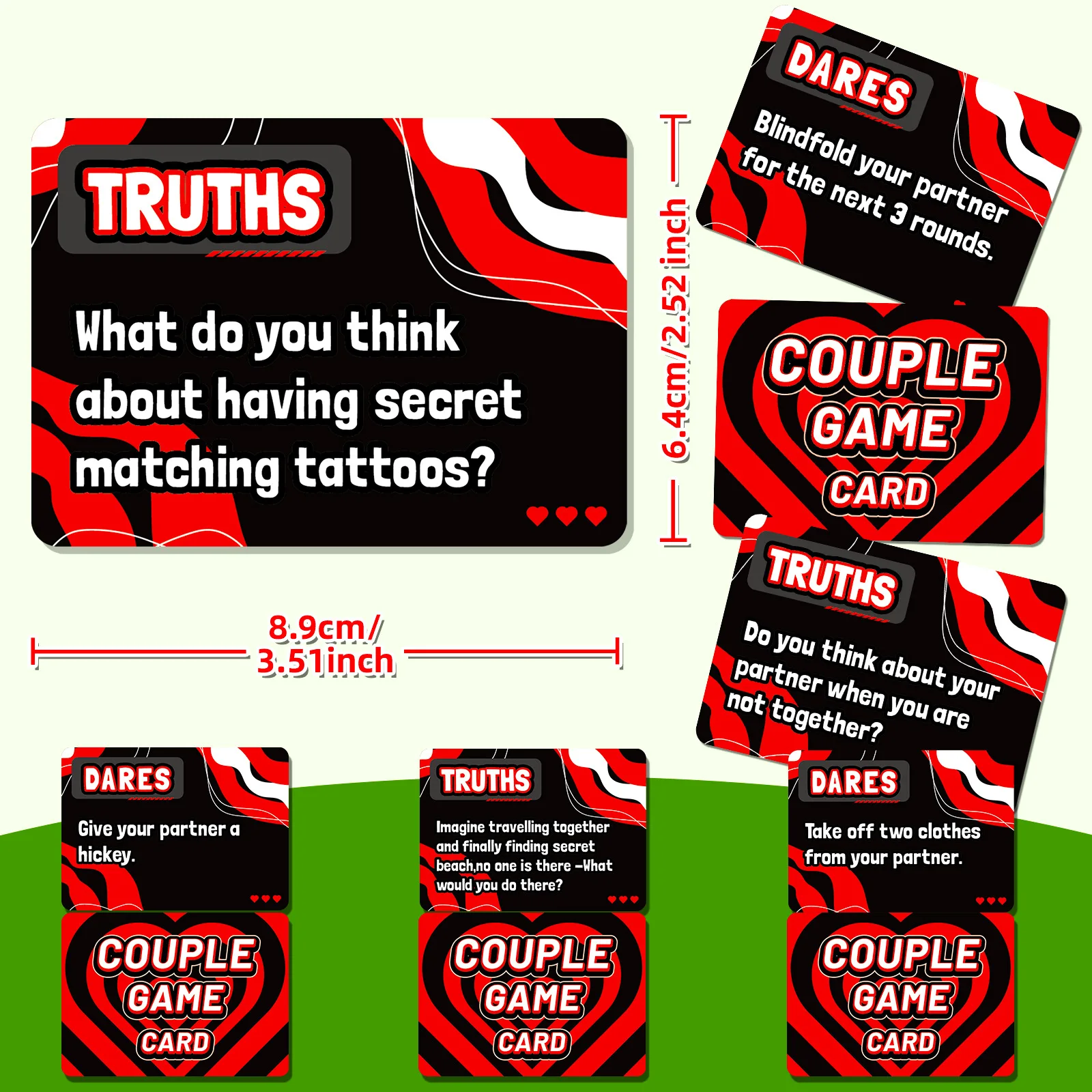 Confezione da 50 carte di relazione interattive con patta a forma di cuore, segnale d'amore, verità o diventa, gioco di carte per coppie, quiz_coppia, set di giochi di comunicazione