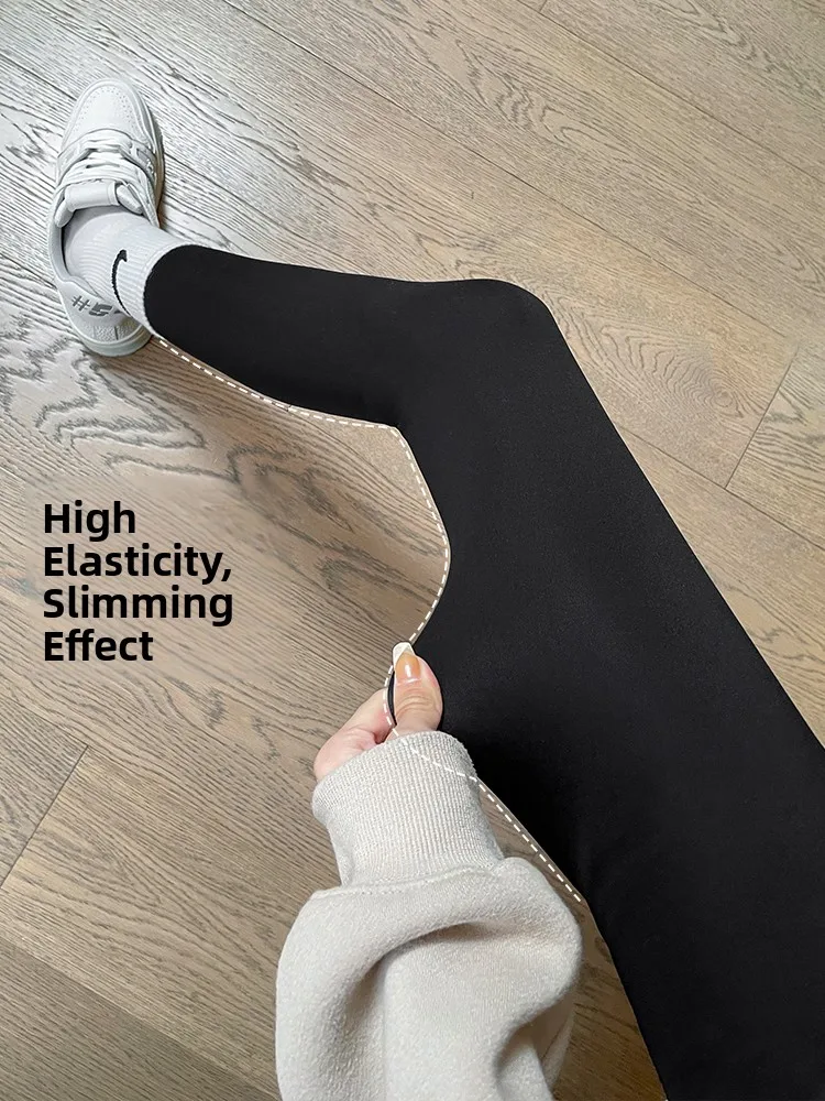 

Зимние женские брюки для йоги с высокой талией, утепленные флисом, облегающие, не объемные, теплые, повседневные брюки