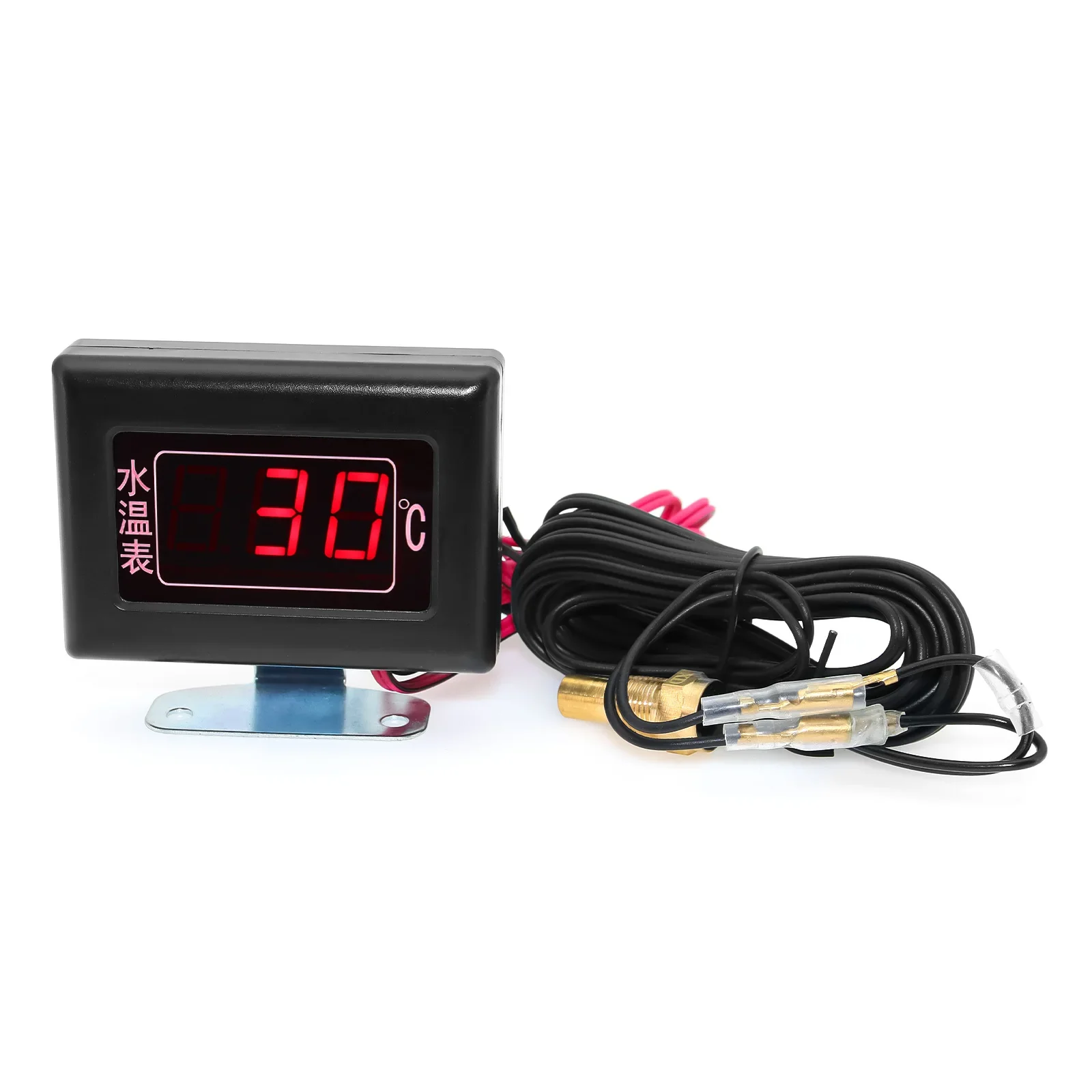 الرقمية LED مقياس درجة حرارة الماء متر للسيارة 0-120 درجة مئوية + 1/8NPT مستشعر درجة حرارة الماء 10 مللي متر مع إنذار 12 فولت 24 فولت