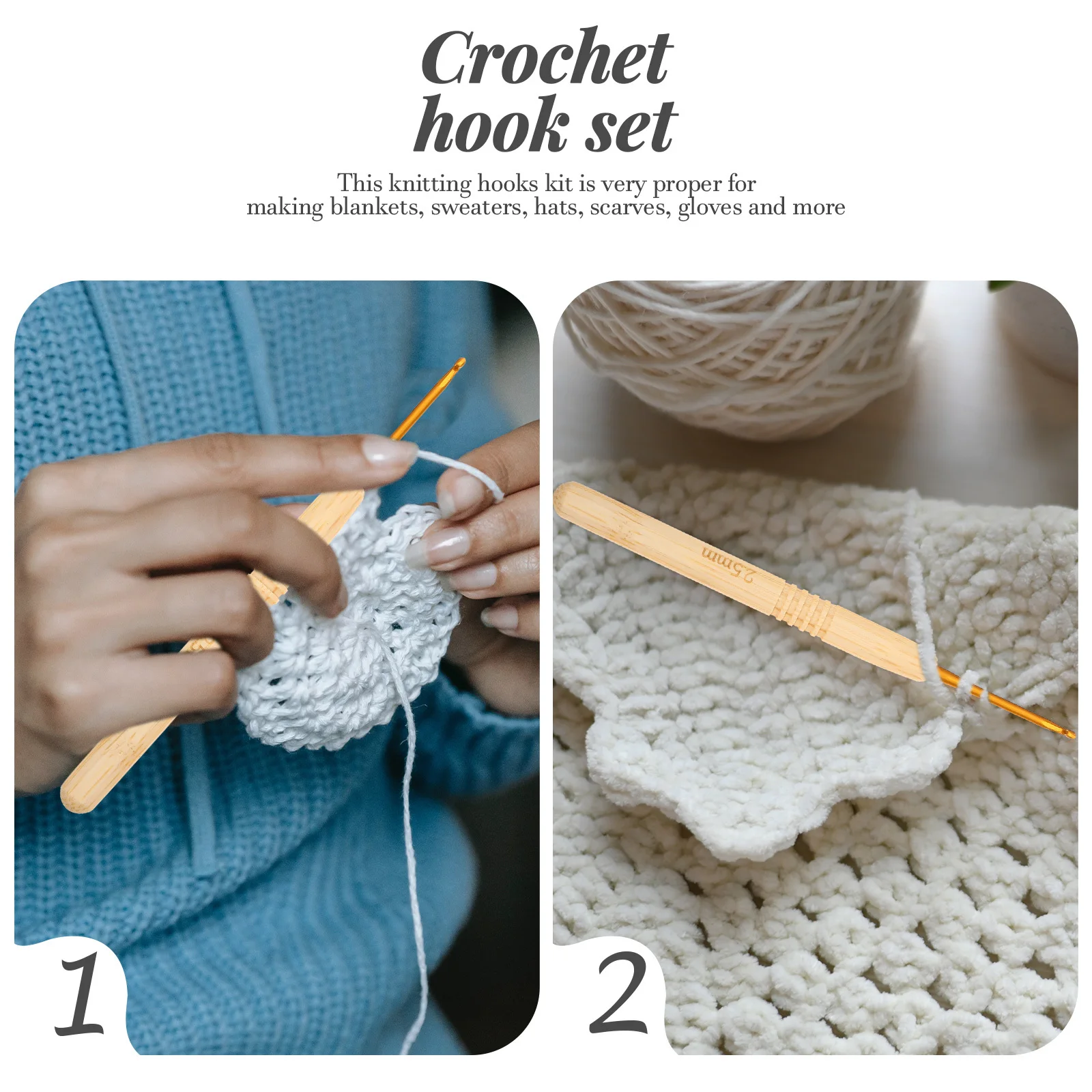 

9Pcs Knitting Crochet Hooks Set Smooth Tips Yarn Braiding Sweater Making Kits Crochet Hook Set Knitting Hook Yarn Braiding Tools