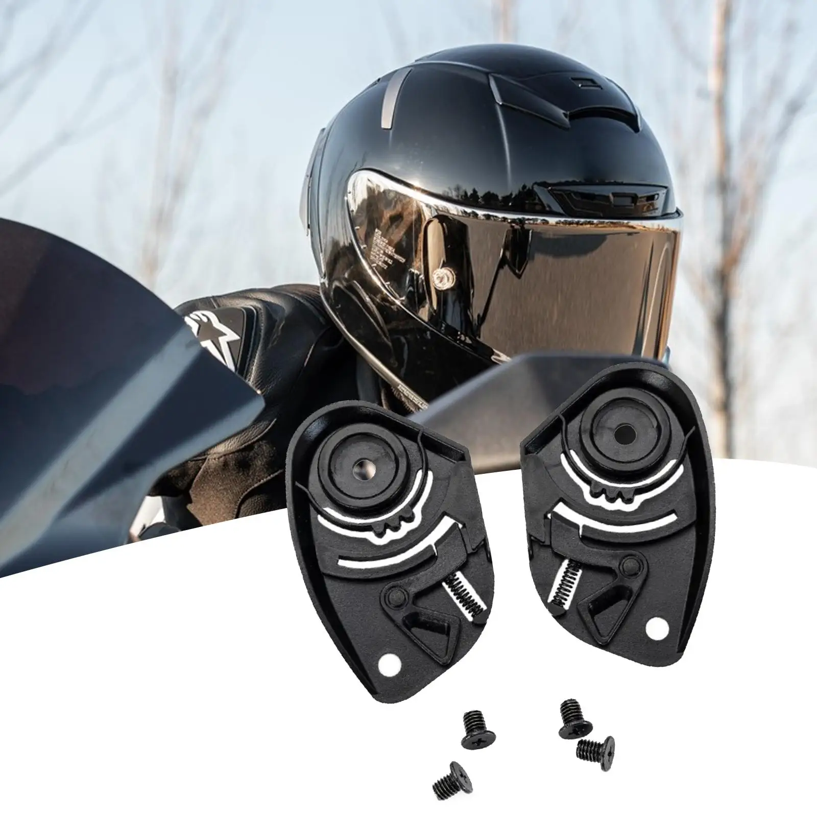 

2 Pieces Open Face Helmet Bases High Performance Accessories Spare Parts Lens Base Plate Replace Visor Bases for Kyt GP