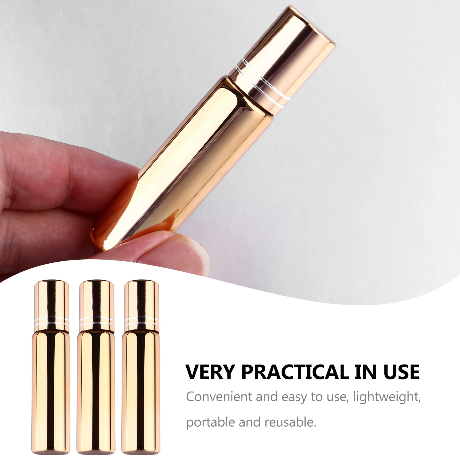 6 قطعة غطاء خط القطع لفة على زجاجات مانعة للتسرب الفولاذ المقاوم للصدأ الكرة الطيران السفر زيت طبيعي العطور زجاجات زجاجية قابلة لإعادة الملء #6