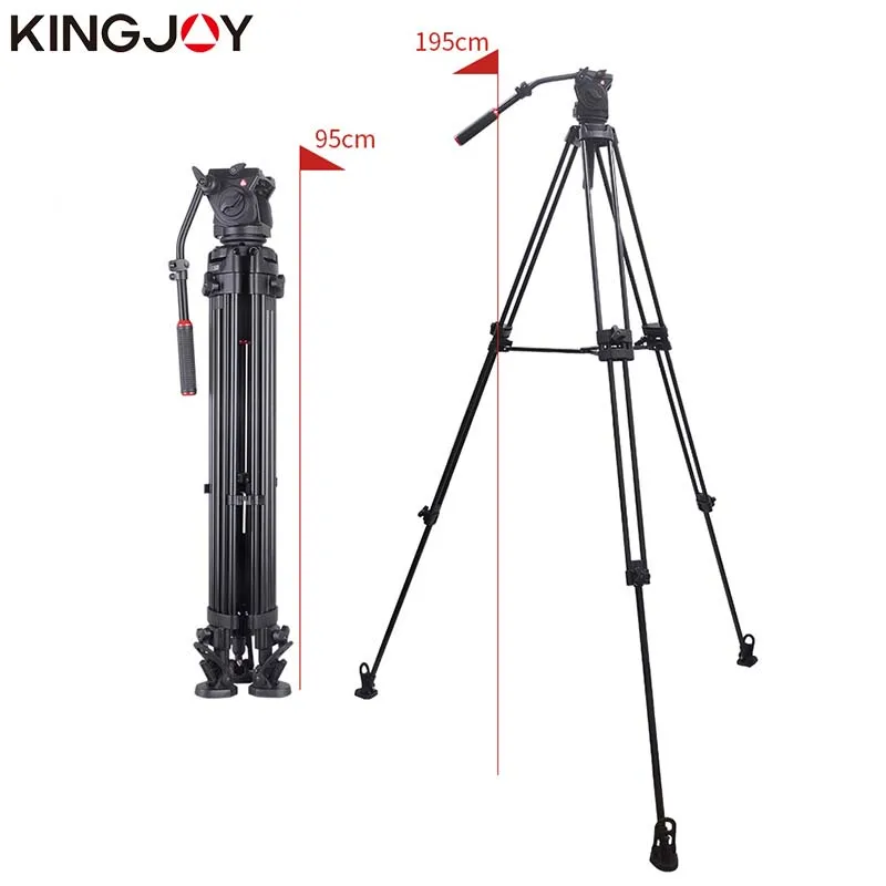 

KINGJOY VT-3500+VT-3530 Professional Video Camera Tripod Kits Strong Stable Fluid Damping Tripod Stand Holder For All Models