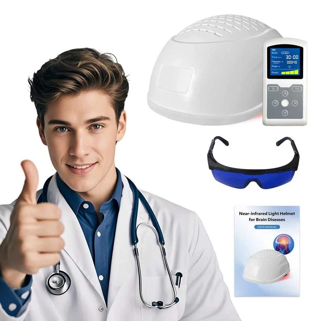 

GOVW Home Use 1070nm Near Infrared Transcranial PBM Helmet for Elderly Alzheimer Dementia Cognitive Decline Stroke Recovery