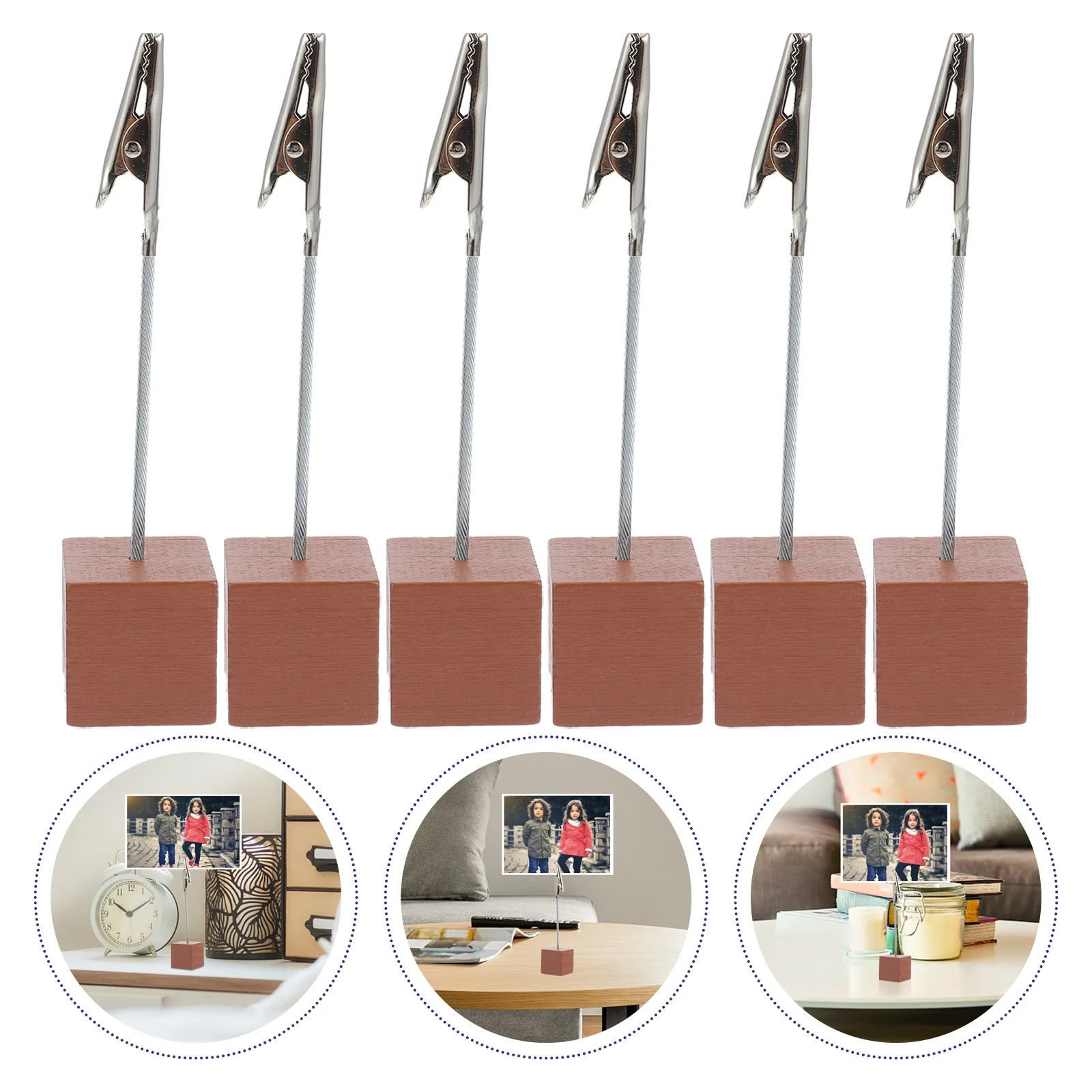 6Pcs Crocodile Clip Desk Decor Premium Alligator Clips for Photos Notes Memos Name Cards Postcards Holding Office School