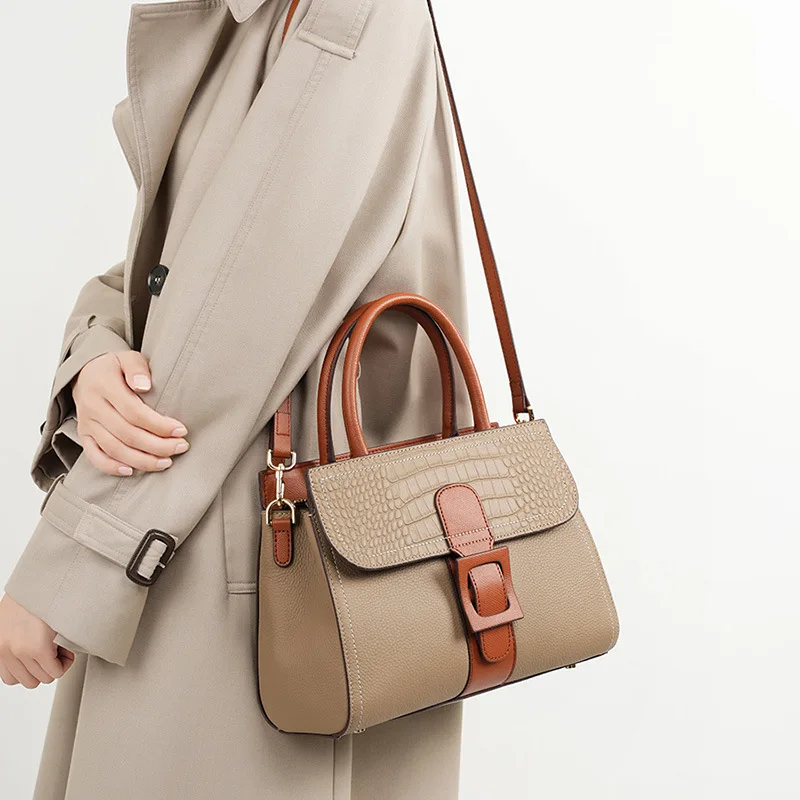 Luxury handbags female crossbody bags small square shoulder bag mom women bags new fashion 2024 genuine cowhide leather satchel