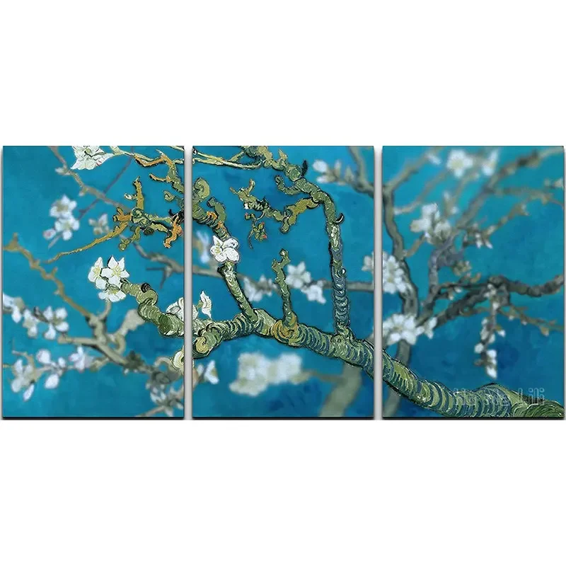 Canvas Wall Art Van Gogh's Masterpiece Almond Blossoms Retouched Modern Home Decoration