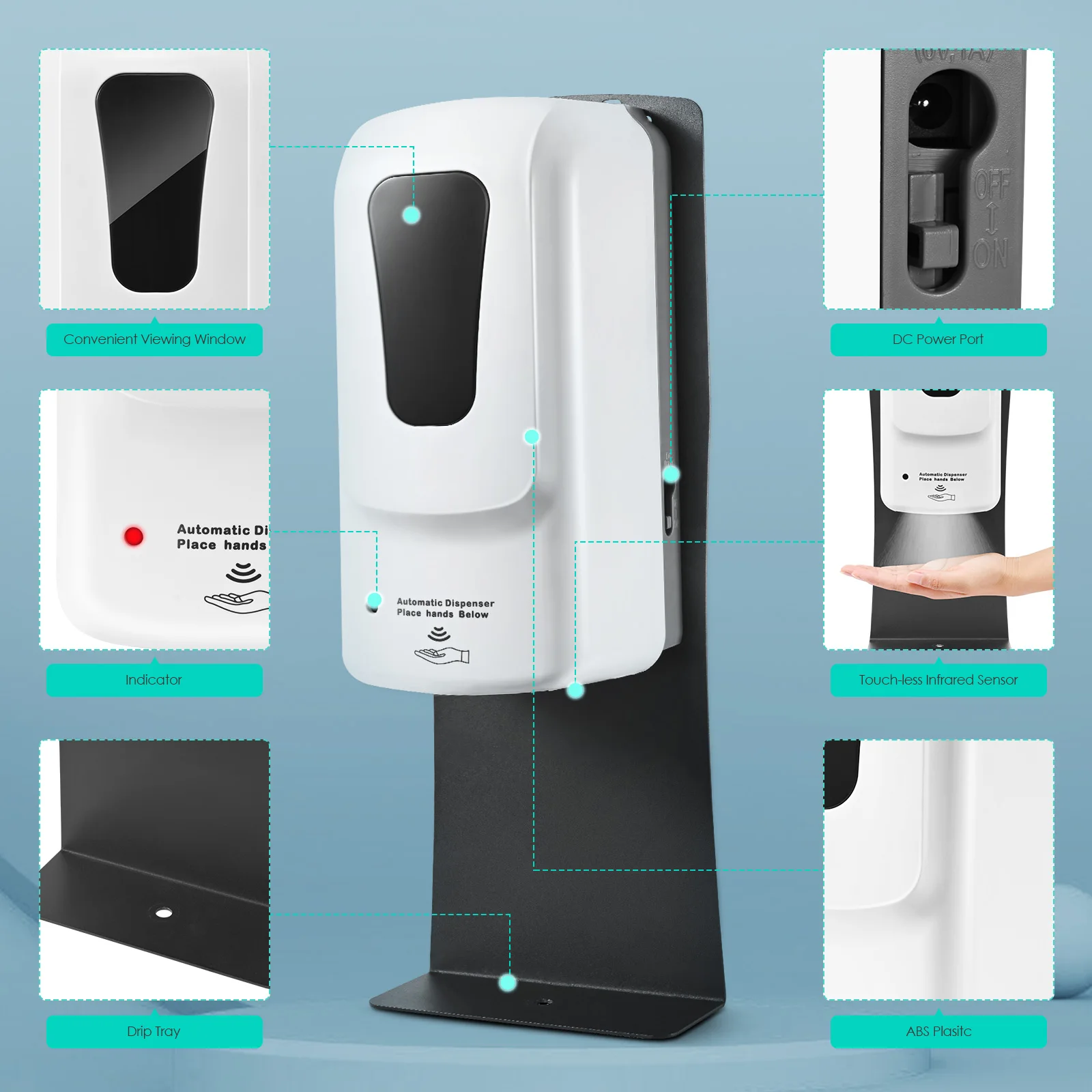 1000ml Touchless Liquid Soap Dispenser Foam USB Wall Mounted Smart Display Automatic Infrared Sensor Soap Dispenser Hand Cleaner