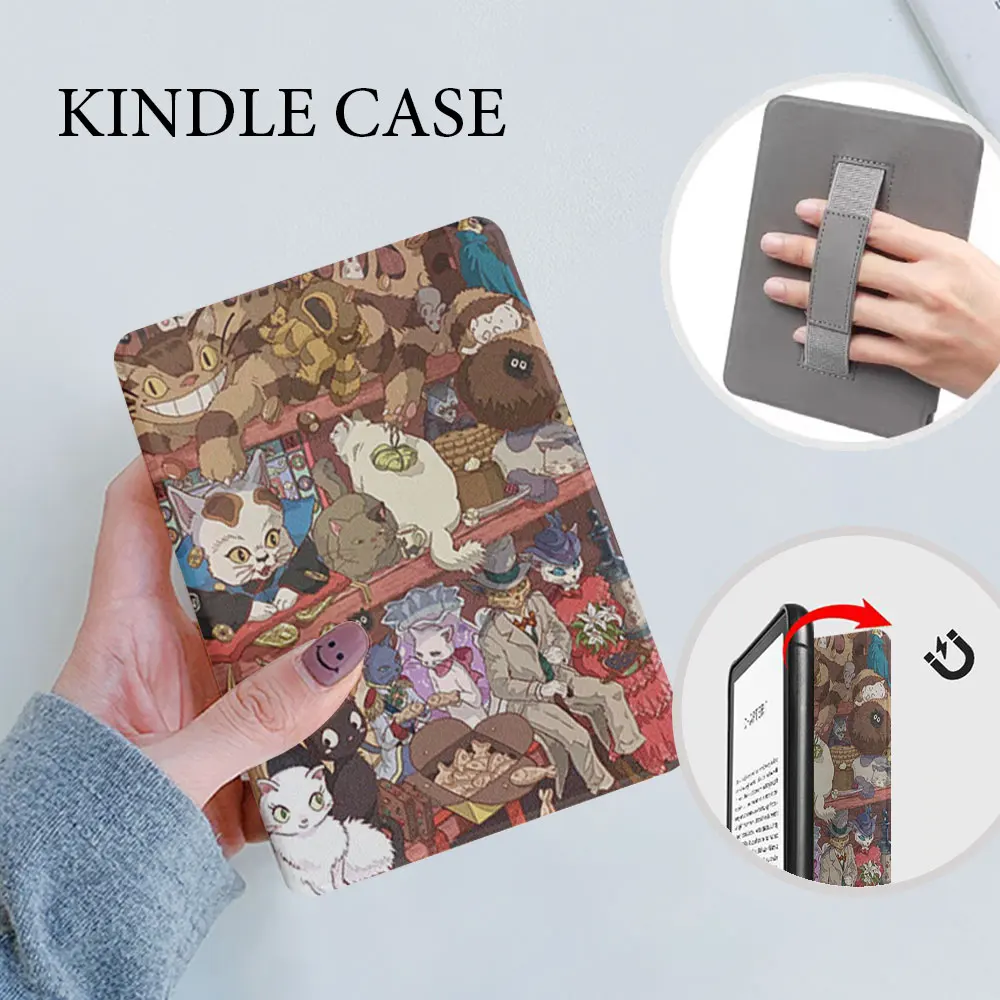 Hand strap style with magnet on the back ,  kindle case paperwhite 2025  2024basic