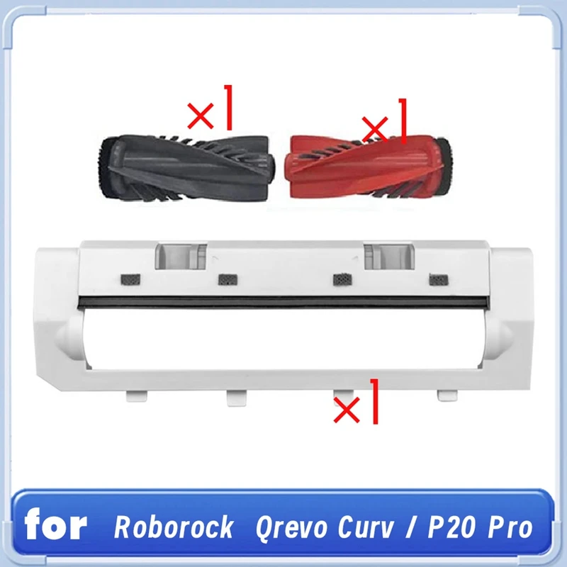 

ABZY-1Pcs Main Brush Cover With 1 Set Main Brush For Roborock Qrevo Curv / P20 Pro Vacuum Cleaner Replaceable Spare Parts