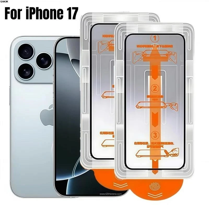 

3 PCS 9H Dust Free Screen Protector for APPLE IPhone 17 16 Pro Max Air Plus Oleophobic HD Clear Tempered Glass Easy To Install