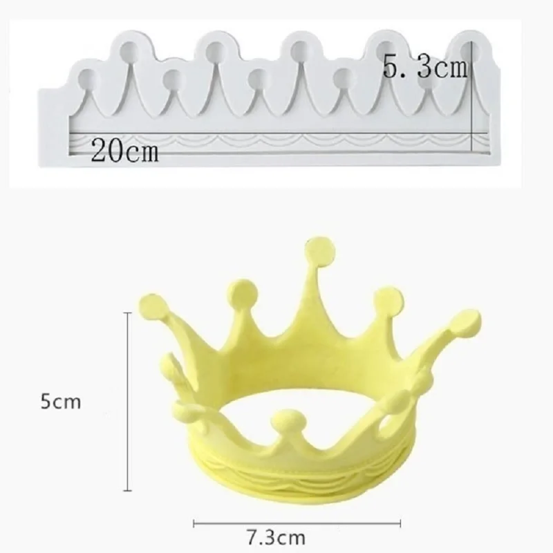 Crown Shape Liquid Silicone Mold Fondant Cake Decoration Wedding Cake Border Fondant Cake Decorating Clay Molds