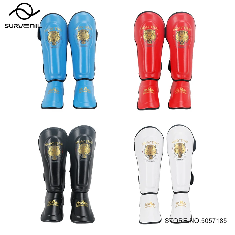 Boxing Shin Guard Pads Men Women Kid Muay Thai Martial Arts Sanda Wushu Leg Protector Taekwondo Kickboxing Training Ankle Guards