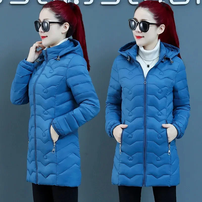 Autumn winter Warm thin quilted jacket Long-sleeved Jacket Parkas new Hooded middle age women cotton-padded tops mother Cotton c