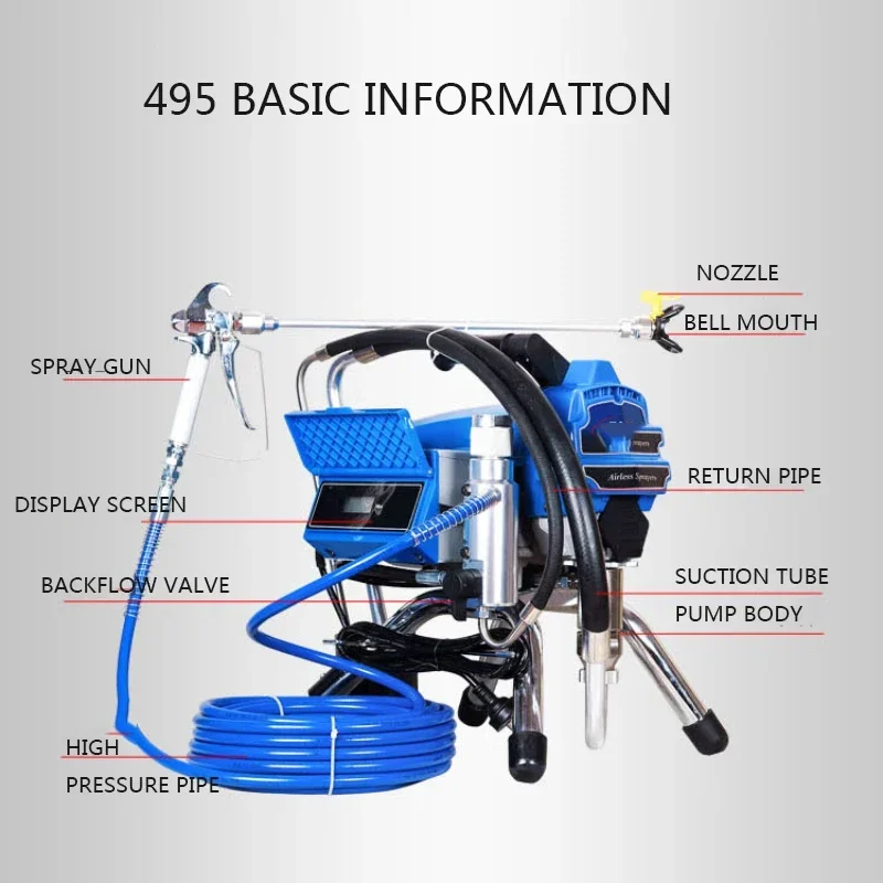 1pc High Pressure Latex Paint Spraying Machine 220V Home Improvement Wall Paint Spraying Machine Wall Paint Spraying Machine