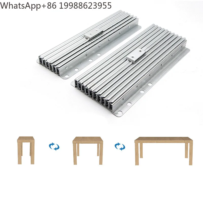 Hidden Folding Table Telescopic Guide Rails Aluminum Alloy Dining Table Telescopic Multi Section Flat Push Folding Slide Rail