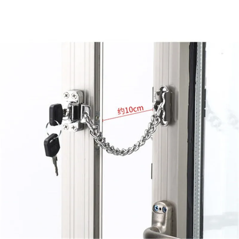 Imagem -02 - Porta e Janela Anti-theft Security Lock Sash Tilt Travas Proteção à Criança Movendo Porta Hasp Home Doorstop Guard Correntes Clamp