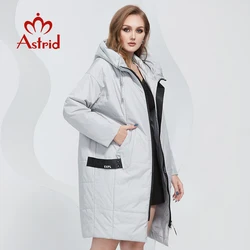 Astrid 2022 Spring Women Parkas Oversize Long Loose Padded Down Coats Hooded Women's Jacket Fashion Outerwear Quilted AM-7561